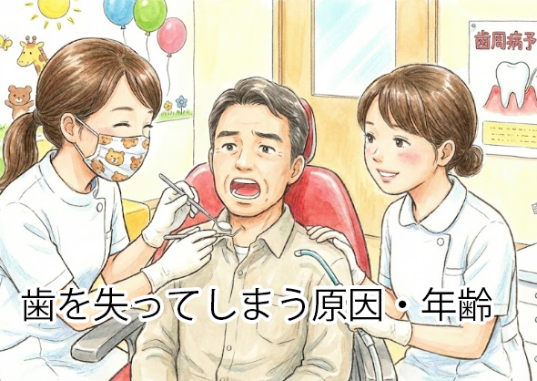 歯を失ってしまう原因・年齢